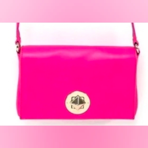 Kate Spade Pink Leather Newbury Lane Sally Twist Lock  Crossbody Bag, EUC - Picture 13 of 15